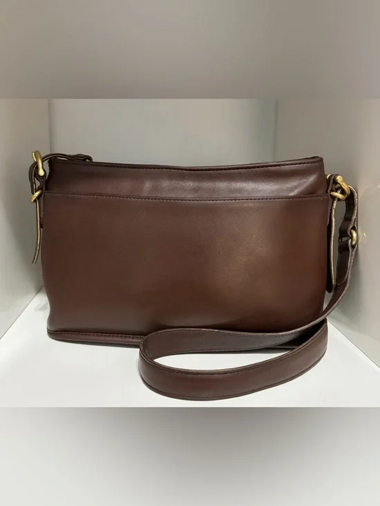 Rare Vintage Coach Equestrian Zip (#9802) Leather Shoulder Bag in Mahogany - Picture 1 of 13